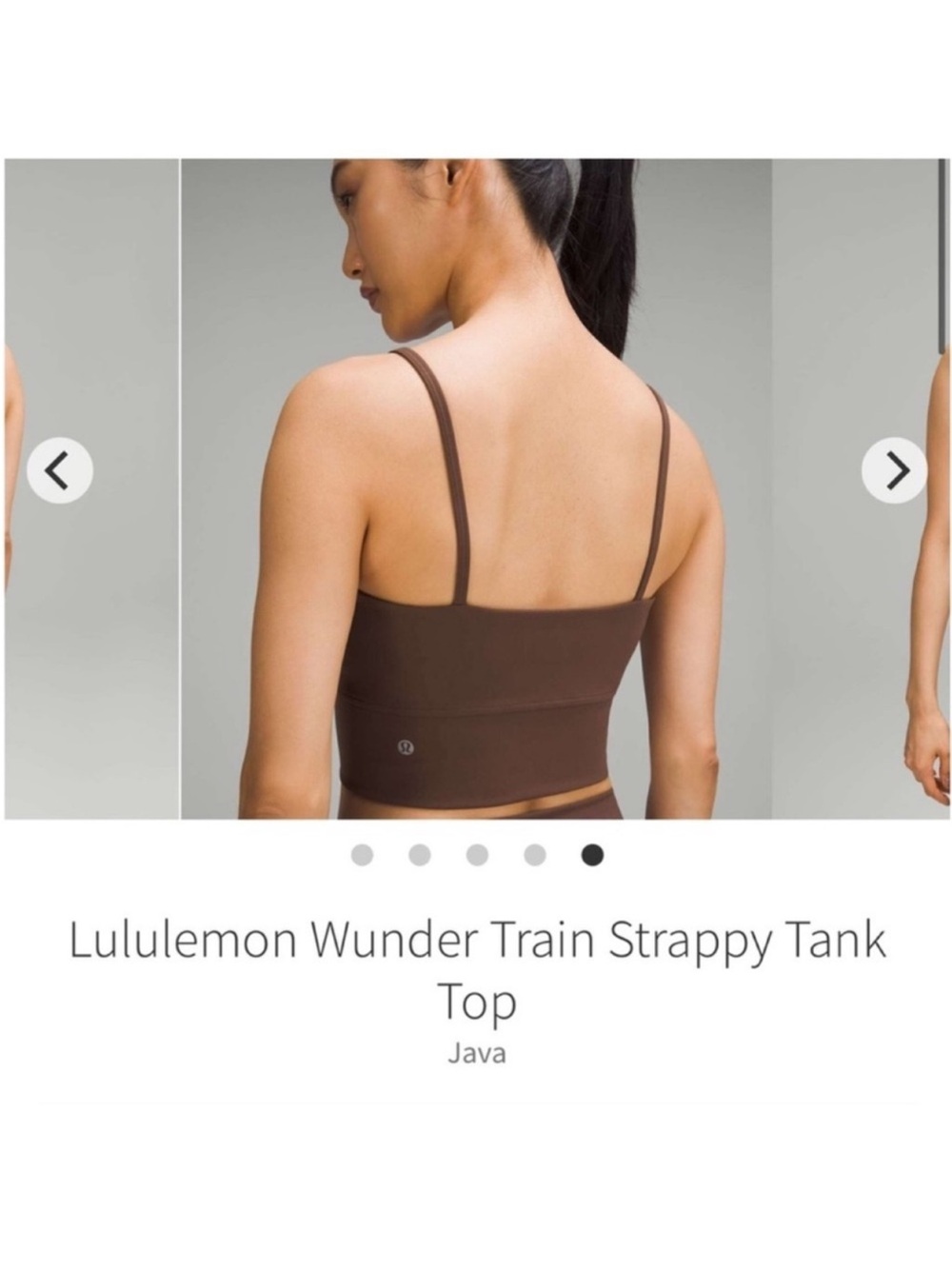 Lululemon Wunder Train Strappy Tank Top Java Sz 4 - Picture 3 of 8